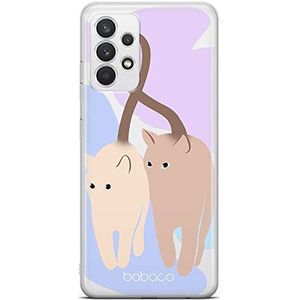 ERT GROUP beschermhoes voor Samsung A32 4G LTE - Babaco Cats 013 - perfect aangepast aan de vorm van de mobiele telefoon - gedeeltelijk transparant