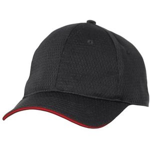 Colour by Chef Works BCCT-RED-0 Cool Vent Baseball Cap, rode rand, één maat, zwart, zwart.