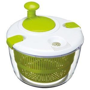 KitchenCraft Luxe slacentrifuge en ladekast, BPA-vrij en gemakkelijk te reinigen, groot, wit/groen