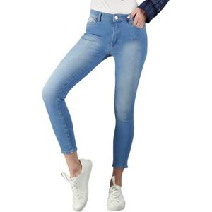 Alleben Elise skinny jeans, hoge taille voor vrouwen, rekbare en flexibele jeggings, Licht Indigo