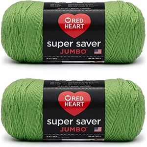 Red Heart Super Saver Jumbo Yarn, Spring Green 2 Count