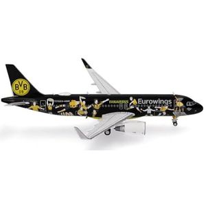 Herpa Eurowings Airbus A320 modelvliegtuig ""BVB Fanairbus"" - D-AEWM, schaal 1:400, model, verzamelstuk, vliegtuig zonder standaard, metalen figuur