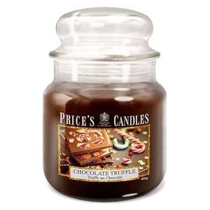 Price's - Medium kaars in glas met chocoladetruffel - Rijke, gladde en hoogwaardige geur - Langdurige geur - Tot 90 uur brandduur