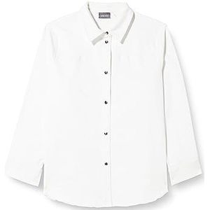 Samoon Jacke Jeans + Gewebe Veste Femme, Blanc, 52