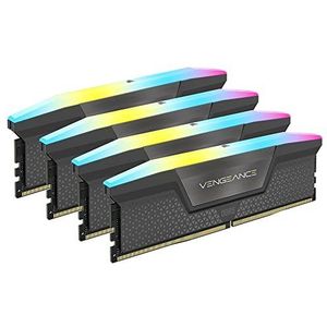 CORSAIR VENGEANCE RGB DDR5 RAM 64 GB (4 x 16 GB) 5600 MHz CL36 AMD EXPO compatibel iCUE computergeheugen - grijs (CMH64GX5M4B5600Z36)