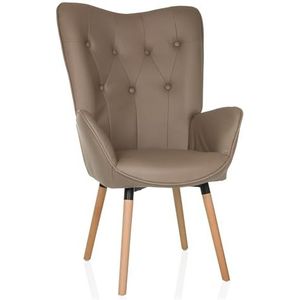 HAVENIO I - Gestoffeerde Fauteuil - Bruin - Stof - Scandinavisch Design