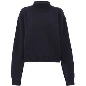 Aleva Women's Pull en tricot à col haut pour femme en acrylique Noir Taille XL/XXL, Noir, XL
