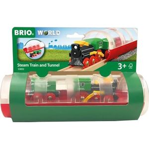 Brio World - 33892 - stoomtrein en tunnel - voor houten treinbaan - met tunnel / opbergdoos - speelactie zonder batterij - speelgoed voor jongens en meisjes vanaf 3 jaar