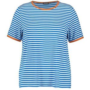 Samoon 471011-26101 T-shirt voor dames, Digital Blue - White Ringel