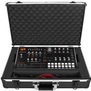 Analog Cases Unison Hoes voor ASM Hydrasynth Desktop (transportbox, aluminium hoekbescherming, gevoerd deksel met handgreep, kabelopbergvakken), zwart