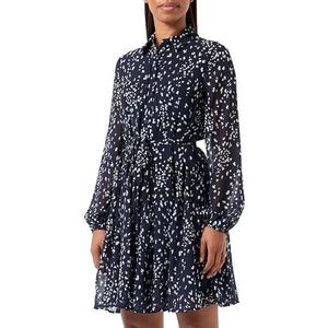 VERO MODA Vmholly Ls Volume korte jurk Wvn Ga mini-jurk voor dames, Navy Blazer/Aop: Manola