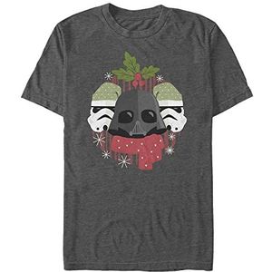 Star Wars Darth Holiday Organic T-shirt met korte mouwen uniseks, Zwart gemengd.