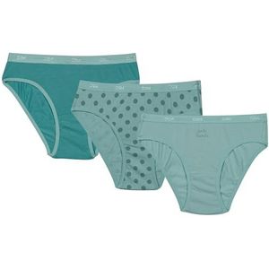 Dim Les Pockets 3 broekjes van zacht katoen, comfortabel, 3 stuks, Stippen / groen / watergroen