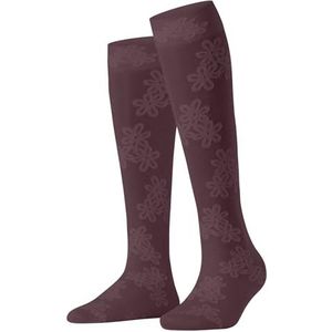 FALKE Ice Flower Set van 2 paar 40 denier katoenen lange sokken met patroon voor dames (1 stuk), Roze Roan Rood 8936, 35-38
