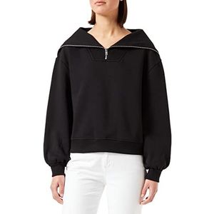 Urban Classics Dames Oversized High Neck Troyer Crew Surving Shirt Dames, Zwart, XL, zwart.