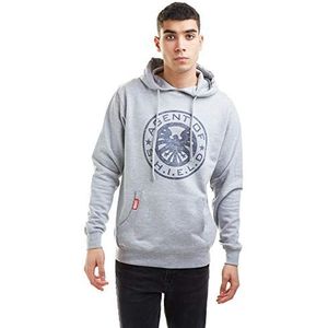 Marvel Retro Shield Logo Hoodie voor heren met capuchon, Grijze Heather