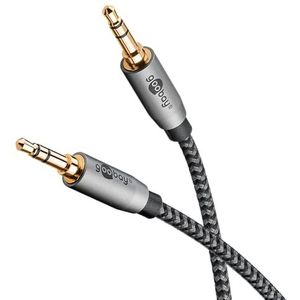 goobay 65272 3,5 mm stereo audio AUX-kabel 0,5 m / jack-kabel voor hoofdtelefoon, autoradio, pc, tablet, luidsprekerkabel/vergulde aansluiting