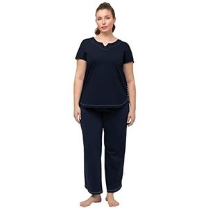 Ulla Popken Pyjama, Oversized Shoulder Femme, Nachtblau, 48-50