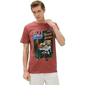 Koton T-shirt Rick and Morty Licensed Printed pour homme, Marron clair (502), XL