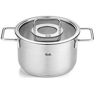 Fissler Pure Collection Roestvrijstalen steelpan (Ø 20 cm, 3,6 l) met glazen deksel, binnenschaal - inductie