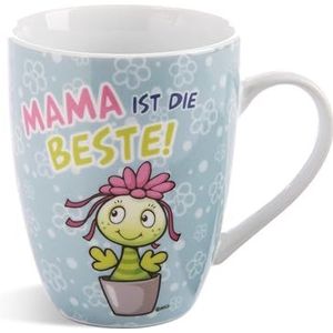 NICI 49494 Mok met opschrift ""Mama ist die Beste!"" 310 ml 10 x 8 cm, blauw met spandoek, theekopje, koffiemok, porseleinen mok met handvat, voor koude en warme dranken - 49494