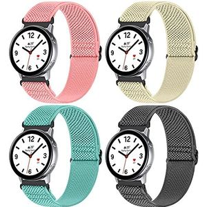 Wniph Horlogebandje 20 mm elastisch nylon compatibel met Samsung Galaxy Watch4, Watch3 41 mm, Watch 42 mm, Watch Active2, Garmin Vivoactive 3/Venu/Vivomove 3/Luxe/Style/HR/Venu Sq.