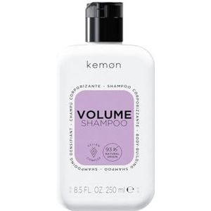 Kemon - Volume bedrijfsshampoo, ideaal voor fijn haar, op basis van soja-eiwit en tarwe, reinigt grondig zonder te haken, geeft lichaam, glans en lichtheid, 250 ml