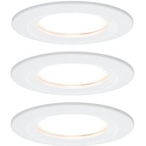 Paulmann Nova Plus 93870 LED inbouwspot met basisset IP44 rond 78mm 3x 6W 230V dimbaar 2700K wit mat