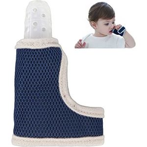 Vingerbescherming voor duimzuigen voor baby's, zuighandschoen van siliconen in levensmiddelenkwaliteit voor peuters, ademende armband, verstelbaar (transparant)