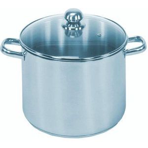 Krüger 72727 Jumbo steelpan met glazen deksel, 14 liter