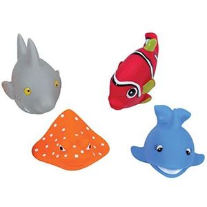 LUDI - Sproeiers voor baden, vissen - 4 sprinklerdieren om in bad of op het strand te spelen - Badspeelgoed voor baby's - Vanaf 10 maanden