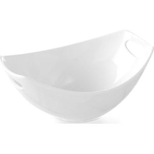 HENDI Saladekom / bijgerecht - hoge slag- en slijtvastheid - serveerschaal - dessertschaal - snackschaal - porselein wit - 785676 - 235 x 160 x 98 mm - crèmewit