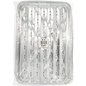 Fackelmann 24332 Set van 5 aluminium bakjes, aluminium bakjes, aluminium bakje, zilver, 34,5 x 23 x 2 cm