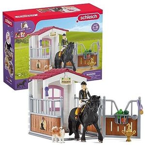 SCHLEICH 42437 Paardenbox met Horse Club Tori & Princess, voor kinderen vanaf 5 jaar, Horse Club - Speelset,multi kleuren