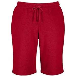Ulla Popken Korte pijpen, elastische tailleband, zachte spons, broek, rood, 52 dames, Rood