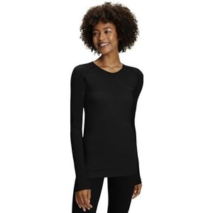 FALKE Wool-Tech Light Round Neck W L/S SH thermorégulé respirant séchage rapide 1 pièce, Couche de base supérieure Femme, Noir (Black 3000), L