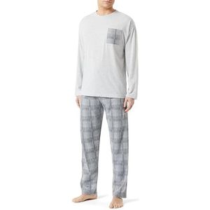 Dagi Ensemble pyjama jacquard à manches longues et col rond pour homme, gris, XL