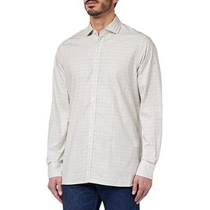 Hackett London Button Down overhemd beige ecru melange voor heren, ecru, 3XL, ECRU