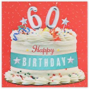 Clintons: Fototaarten, wenskaart voor de 60e verjaardag, 60e stap 60e verjaardag, 186 x 186 mm