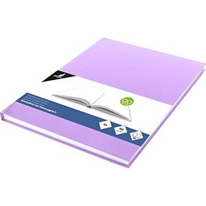 Kangaro dummyboek/schetsboek A4 blanco met paars pastel hardcover, 80 vellen 100 gram wit zuurvrij papier