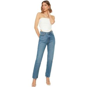 Trendyol Bootcut jeans met hoge taille en uitlopende damesjeans (1 stuk), Blauw