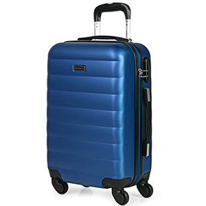 ITACA - 3-delige set harde koffers 55/65/75 cm ABS 4 wieltjes, uittrekbaar, robuust en licht, handbagage, medium en grote koffer, kwaliteit en merk 71200, blauw