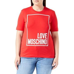 Love Moschino T-shirt met korte mouwen in rechte snit voor dames, Rood