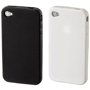 Hama deinPhone Apple iPhone 4 siliconen hoes beschermhoes case telefoonhoes bumper tas etui schaal bescherming hardcase zwart wit