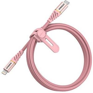 OtterBox USB C-C USB PD 1 m versterkte gevlochten kabel, snel opladen, Performance Plus-serie, roze/goud