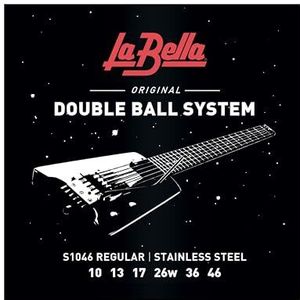 La Bella™ Strings"" S1046 Double Ball Electric gitaarsnaren roestvrij staal Regular 010-046 Double Ball System