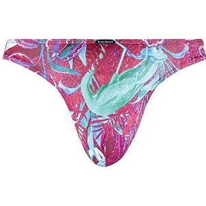 bruno banani Funky Forest string voor heren, Roze/groene print