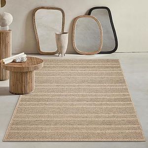 Mias Teppiche Kinsley Tapis robuste pour l'intérieur et l'extérieur, avec un aspect jute naturel, résistant aux intempéries, adapté aux terrasses et jardins