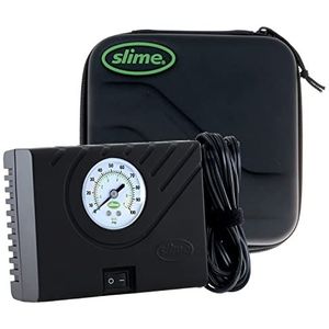 Slime 40061-95 Bandenpomp, Power Sport voor scooters en bromfietsen, compact, licht, analoog, inclusief ledlamp en snelaansluitslang, oppompen in 12 minuten