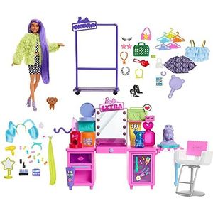 Barbie GYJ70 - Extra speelset met exclusieve pop, puppy & 45+ stukjes, vanaf 3 jaar